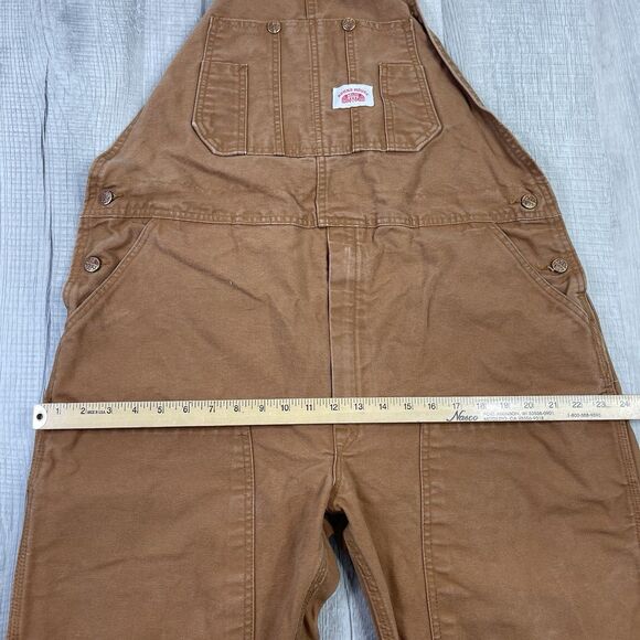 Round House Bib Overalls Mens 40x30 Duck Canvas Double Knee Vintage USA Made Q - Picture 9 of 12